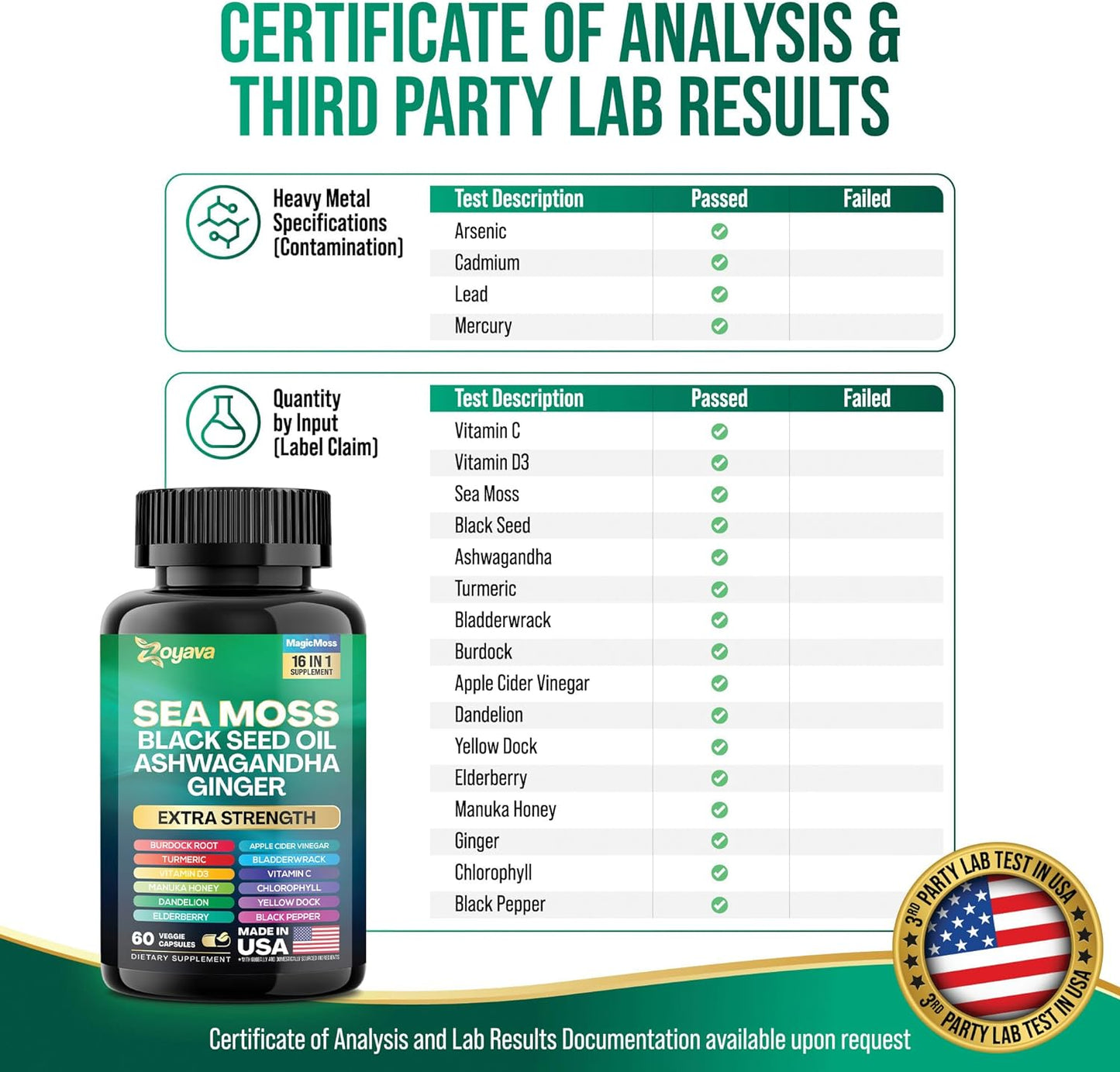 Viral Dynamic Vitality Bundle - Sea Moss Multivitamin & Power Combo - Made in USA with Highly Potent Herbal Ingredients